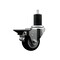 Service Caster 3'' Black Poly Swivel 1-3/4'' Expanding Stem Caster with Brake SCC-EX20S314-PPUB-BLK-PLB-134 - alternate 1